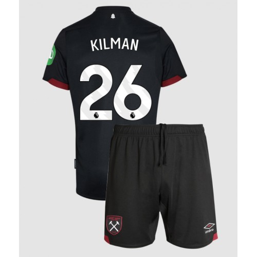 Dětský fotbalový dres West Ham United Max Kilman #26 2024-25 Venkovní Krátký Rukáv (+ trenýrky)